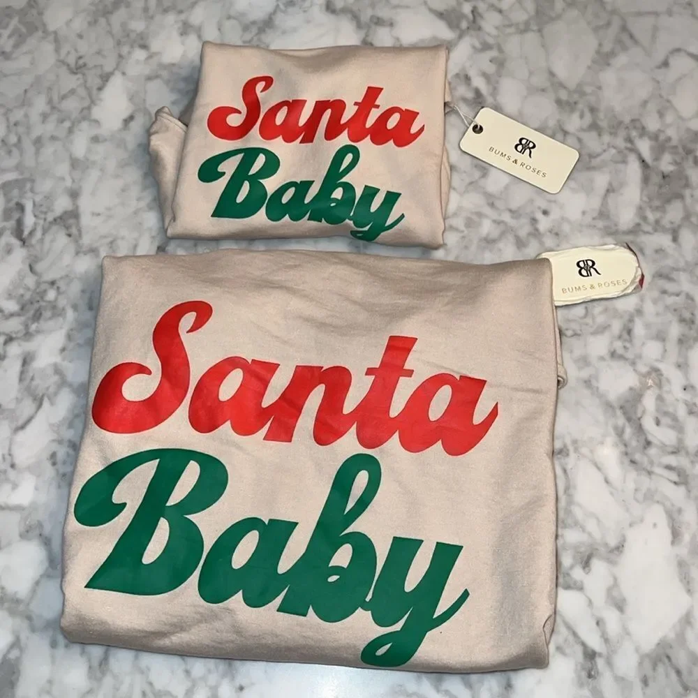 SANTA BABY MOMMY & ME CREWNECK SWEATSHIRT BUNDLE - Picture 12 of 12